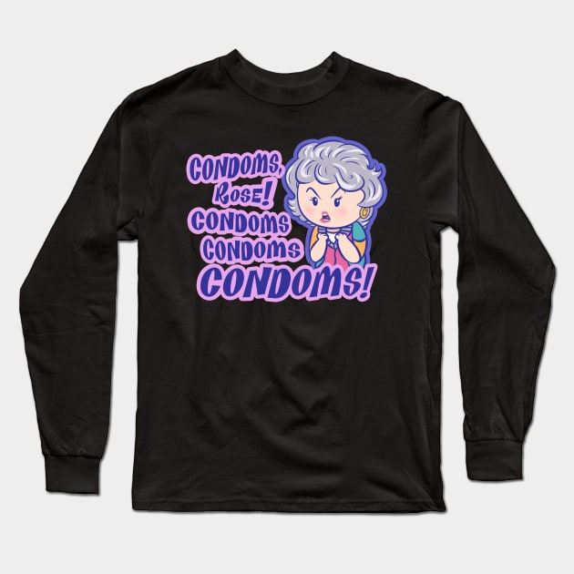 Condoms, Rose! Long Sleeve T-Shirt by Ellador